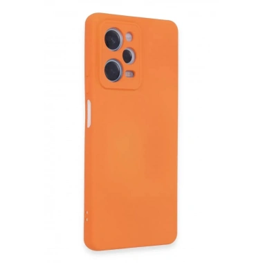 Mey İthalat®   Redmi Note 12 Pro 5G Kılıf Nano içi Kadife Silikon - Turuncu