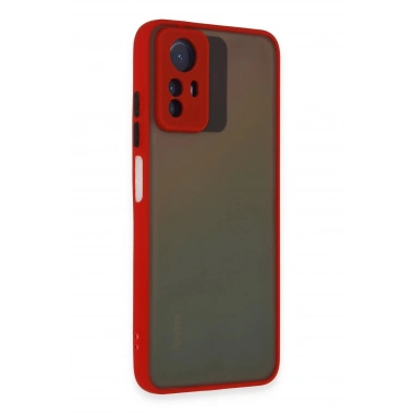 Mey İthalat®   Redmi Note 12S Kılıf Montreal Silikon Kapak - Kırmızı