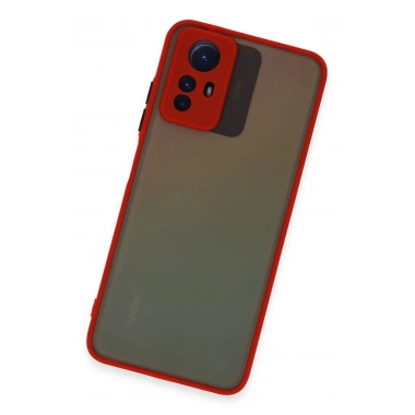Mey İthalat®   Redmi Note 12S Kılıf Montreal Silikon Kapak - Kırmızı