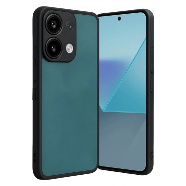 Mey İthalat®   Redmi Note 13 4G Kılıf Aras Deri Kapak - Açık Yeşil