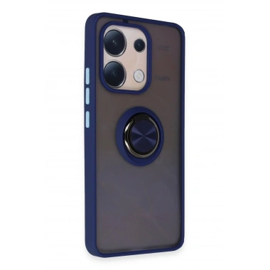Mey İthalat®   Redmi Note 13 4G Kılıf Montreal Yüzüklü Silikon Kapak - Lacivert