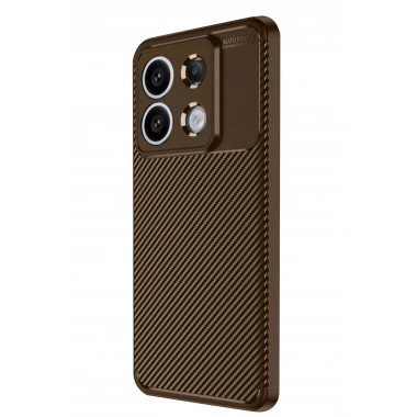 Mey İthalat®   Redmi Note 13 Pro 4G Kılıf Auto Focus Karbon Kapak - Kahverengi