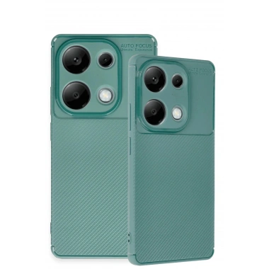 Mey İthalat®   Redmi Note 13 Pro 4G Kılıf Auto Focus Karbon Kapak - Koyu Yeşil