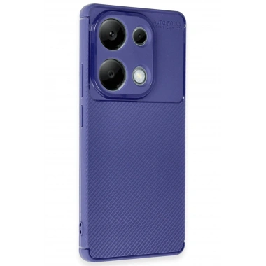 Mey İthalat®   Redmi Note 13 Pro 4G Kılıf Auto Focus Karbon Kapak - Lacivert