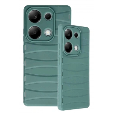 Mey İthalat®   Redmi Note 13 Pro 4G Kılıf Bibercas Silikon Kapak - Koyu Yeşil