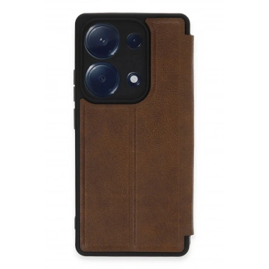 Mey İthalat®   Redmi Note 13 Pro 4G Kılıf Flip Cover - Taba