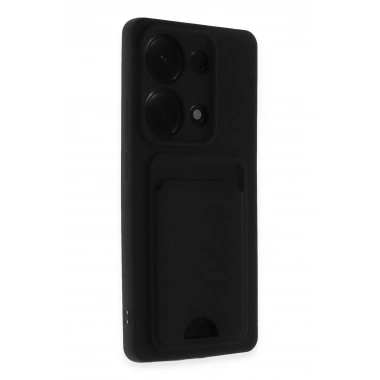Mey İthalat®   Redmi Note 13 Pro 4G Kılıf Kelvin Kartvizitli Silikon - Siyah