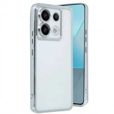Mey İthalat®   Redmi Note 13 Pro 4G Kılıf  Lensli Silikon - Gümüş