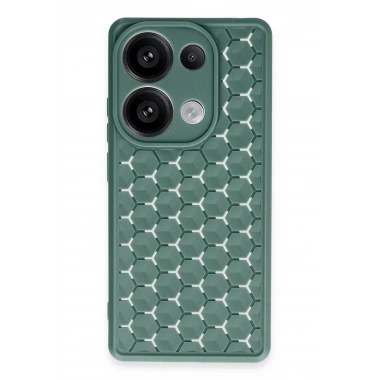 Mey İthalat® Redmi Note 13 Pro 4G Kılıf Petek Silikon Kapak - Koyu Yeşil