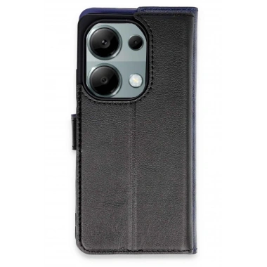Mey İthalat®   Redmi Note 13 Pro 4G Kılıf Trend S Plus Kapaklı Kılıf - Siyah
