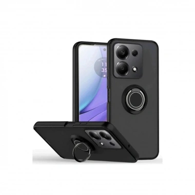 Mey İthalat®   Redmi Note 13 Pro 4G Montreal Yüzüklü Silikon Kapak - Siyah