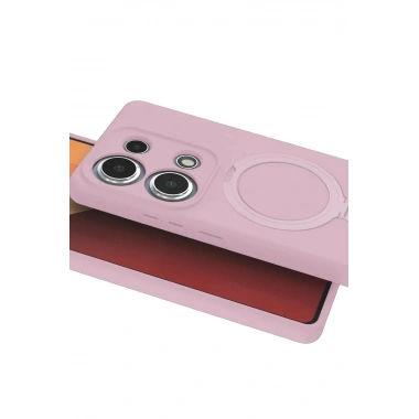 Mey İthalat®   Redmi Note 13 Pro 4G Regal Magsafe Standlı Kapak - Açık Pembe