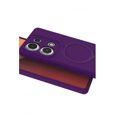 Mey İthalat®   Redmi Note 13 Pro 4G Regal Magsafe Standlı Kapak - Derin Mor