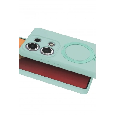 Mey İthalat®   Redmi Note 13 Pro 4G Regal Magsafe Standlı Kapak - Su Yeşili