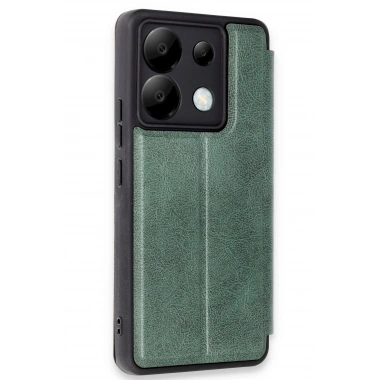 Mey İthalat® Redmi Note 13 Pro 5G Kılıf Flip Cover - Koyu Yeşil