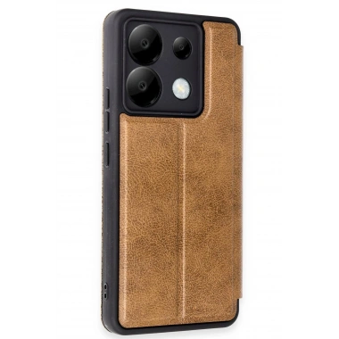 Mey İthalat®   Redmi Note 13 Pro 5G Kılıf Flip Cover - Taba