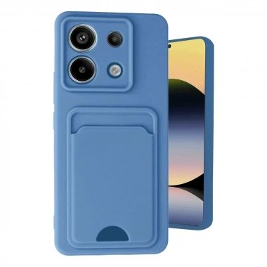 Mey İthalat®   Redmi Note 13 Pro 5G Kılıf Kelvin Kartvizitli Silikon - Mavi