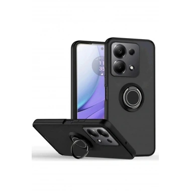 Mey İthalat®   Redmi Note 13 Pro 5G Kılıf Montreal Yüzüklü Silikon Kapak - Siyah