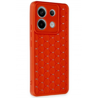 Mey İthalat® Redmi Note 13 Pro 5G Kılıf Petek Silikon Kapak - Kırmızı