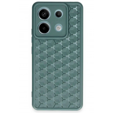 Mey İthalat® Redmi Note 13 Pro 5G Kılıf Petek Silikon Kapak - Koyu Yeşil