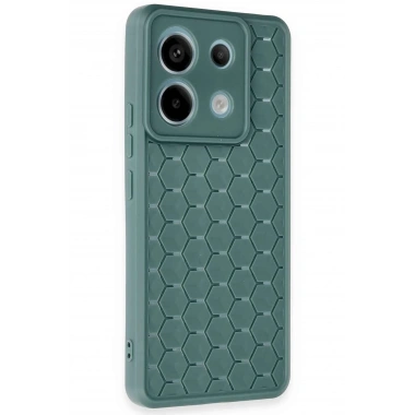 Mey İthalat® Redmi Note 13 Pro 5G Kılıf Petek Silikon Kapak - Koyu Yeşil