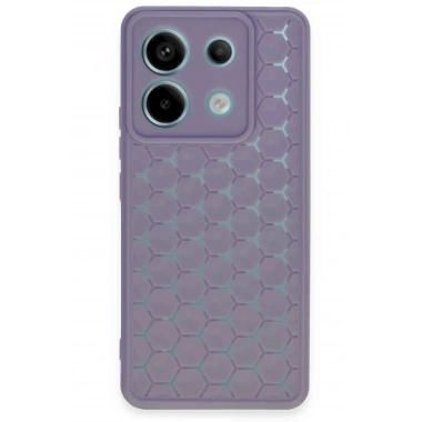 Mey İthalat®   Redmi Note 13 Pro 5G Kılıf Petek Silikon Kapak - Lila
