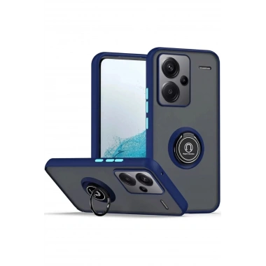 Mey İthalat®   Redmi Note 13 Pro Plus Kılıf Montreal Yüzüklü Silikon Kapak - Lacivert