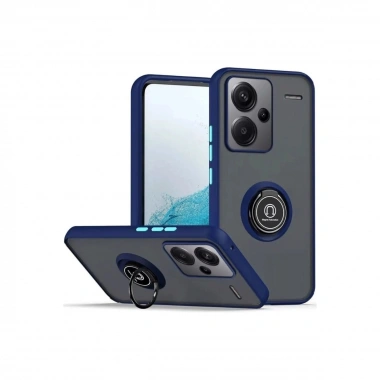 Mey İthalat®   Redmi Note 13 Pro Plus Kılıf Montreal Yüzüklü Silikon Kapak - Lacivert