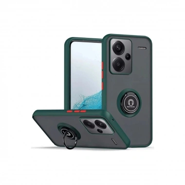 Mey İthalat®   Redmi Note 13 Pro Plus Kılıf Montreal Yüzüklü Silikon Kapak - Yeşil