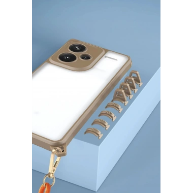Mey İthalat®   Redmi Note 13 Pro Plus Kılıf Penta Silikon Kılıf - Çöl Titanyum
