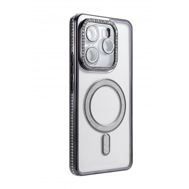 Mey İthalat®   Redmi Note 14 4G Joke Simli Magneticsafe Kılıf - Siyah
