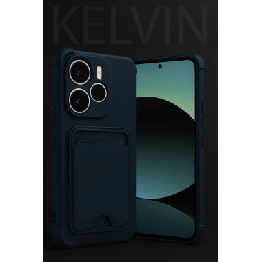 Mey İthalat®   Redmi Note 14 4G Kelvin Kartvizitli Silikon - Siyah