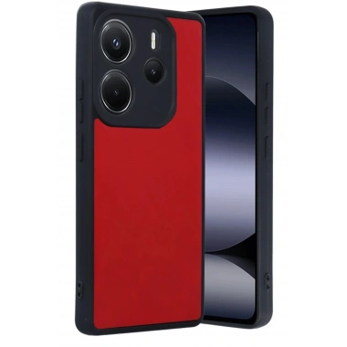 Mey İthalat®   Redmi Note 14 4G Kılıf Aras Deri Kapak - Kırmızı