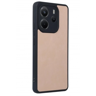 Mey İthalat®   Redmi Note 14 4G Kılıf Aras Deri Kapak - Pudra