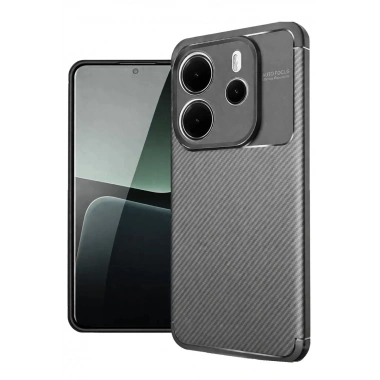 Mey İthalat®   Redmi Note 14 4G Kılıf Auto Focus Karbon Kapak - Gri