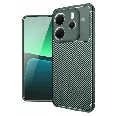 Mey İthalat®   Redmi Note 14 4G Kılıf Auto Focus Karbon Kapak - Koyu Yeşil