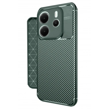 Mey İthalat®   Redmi Note 14 4G Kılıf Auto Focus Karbon Kapak - Koyu Yeşil