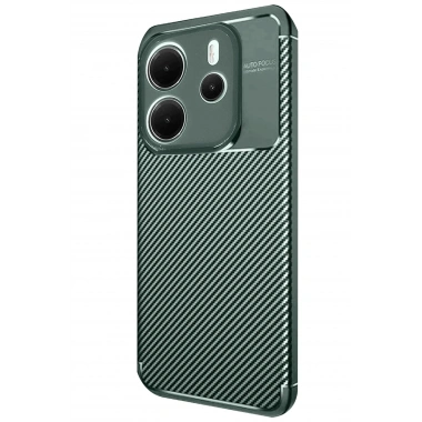 Mey İthalat®   Redmi Note 14 4G Kılıf Auto Focus Karbon Kapak - Koyu Yeşil