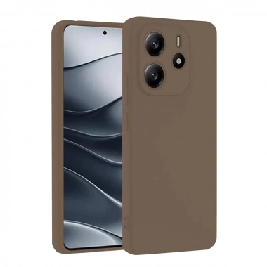 Mey İthalat®   Redmi Note 14 4G Kılıf First Silikon - Kahverengi