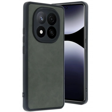 Mey İthalat®   Redmi Note 14 Pro 4G Kılıf Aras Deri Kapak - Koyu Yeşil