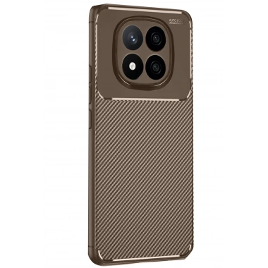 Mey İthalat®   Redmi Note 14 Pro 4G Kılıf Auto Focus Karbon Kapak - Kahverengi