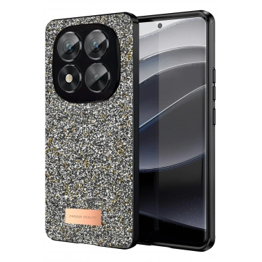 Mey İthalat®   Redmi Note 14 Pro 5G Bright Simli Kapak - Gümüş