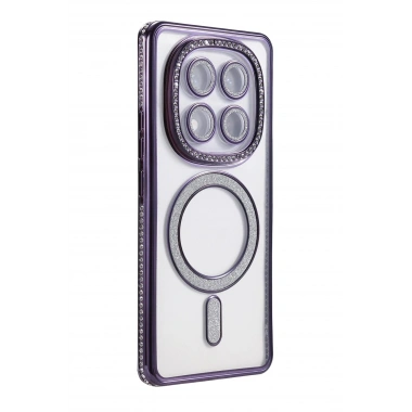 Mey İthalat®   Redmi Note 14 Pro 5G Joke Simli Magneticsafe Kılıf - Derin Mor