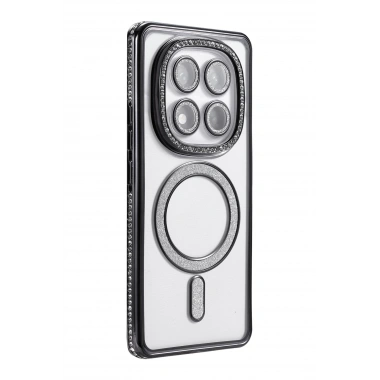 Mey İthalat®   Redmi Note 14 Pro 5G Joke Simli Magneticsafe Kılıf - Siyah