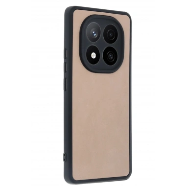 Mey İthalat®   Redmi Note 14 Pro 5G Kılıf Aras Deri Kapak - Pudra