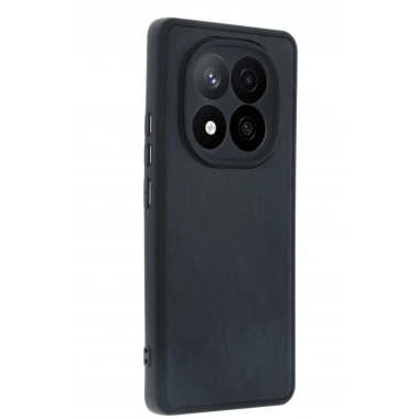 Mey İthalat®   Redmi Note 14 Pro 5G Kılıf Aras Deri Kapak - Siyah