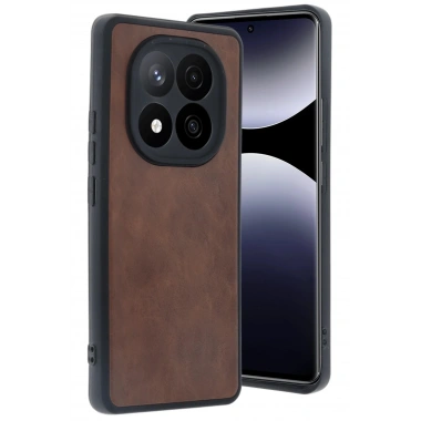 Mey İthalat®   Redmi Note 14 Pro 5G Kılıf Aras Deri Kapak - Taba