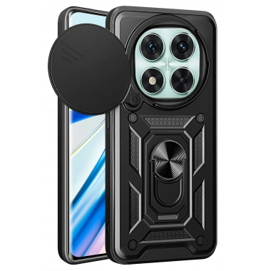 Mey İthalat®   Redmi Note 14 Pro 5G Kılıf Pars Lens Yüzüklü Silikon - Siyah