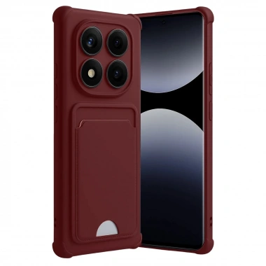 Mey İthalat®   Redmi Note 14 Pro Plus Kelvin Kartvizitli Silikon - Bordo