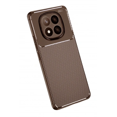 Mey İthalat®   Redmi Note 14 Pro Plus Kılıf Auto Focus Karbon Kapak - Kahverengi